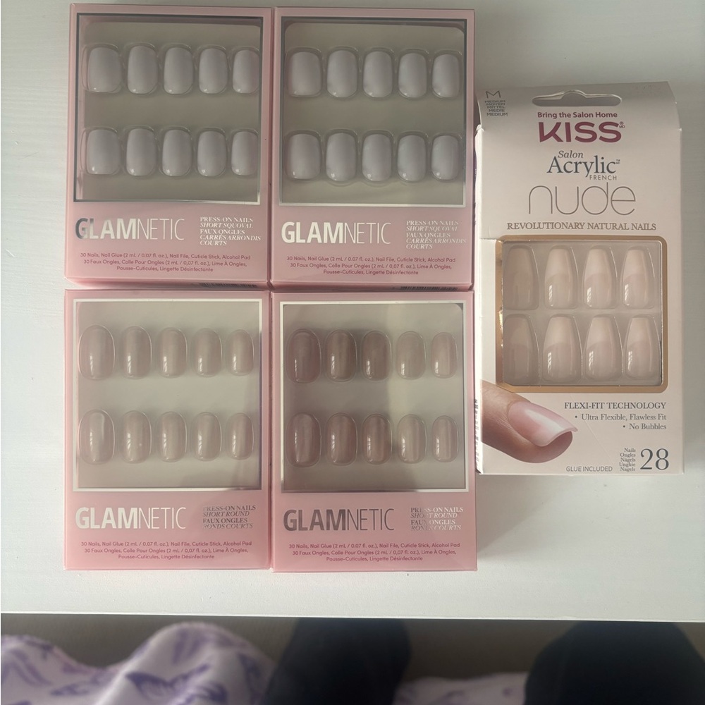 Glamnetic and KISS Nude Press-On Nails Set